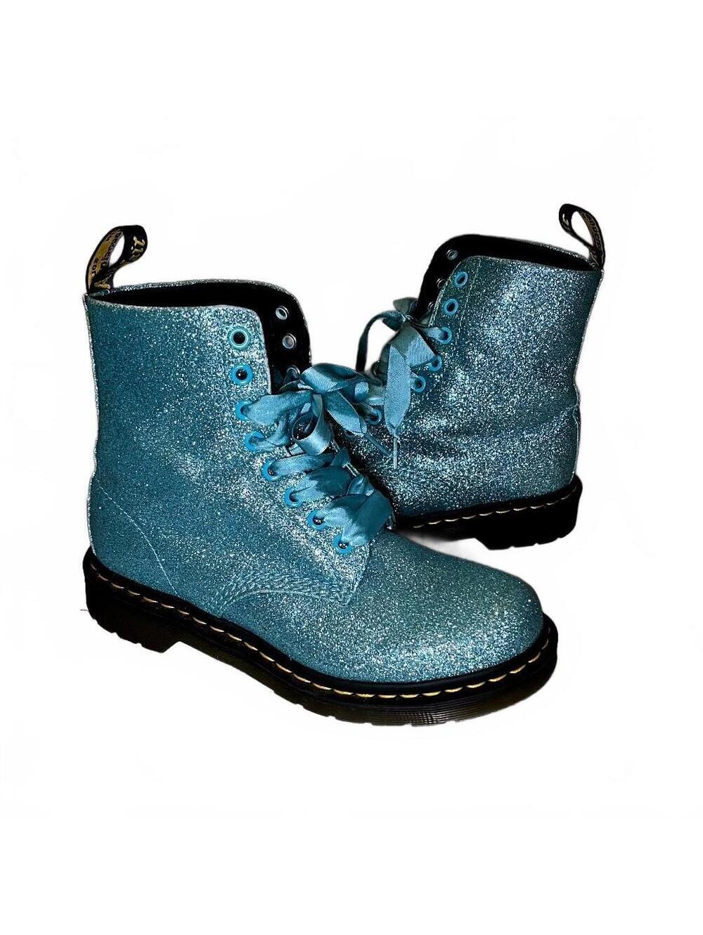 Dr Martens 1460 Pascal Glitter Turquoise Boots Women’s 7